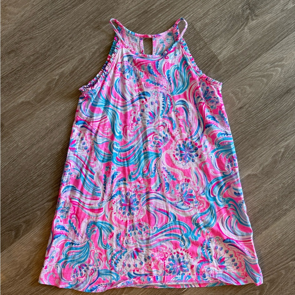 Lilly Pulitzer Vibrant Pink and Blue Sleeveless Dress